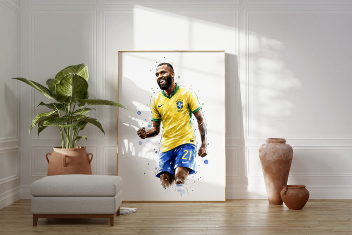 Brasilien Fussball Poster auf Baumwoll-Canvas