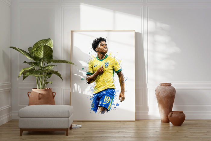 Brasilien Fussball Poster – Premium Baumwoll-Canvas