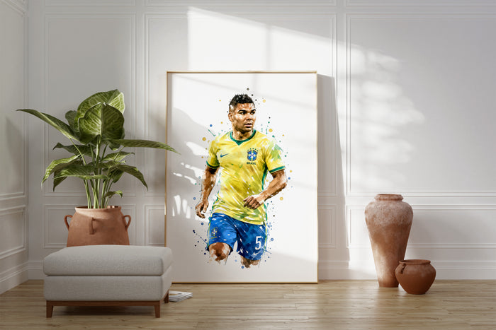 Brasilien Fussball Poster auf Premium Baumwolle