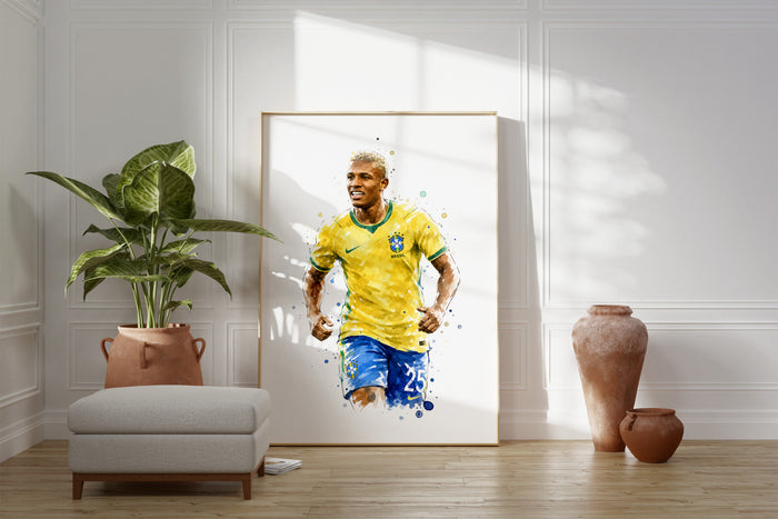 Exklusives Brasilien Fussball Poster aus Baumwolle