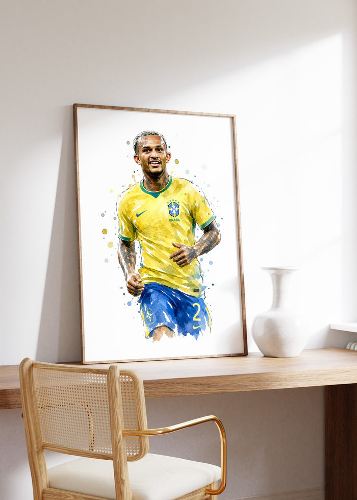 Brasilien Fussball Poster auf edlem Baumwoll-Canvas