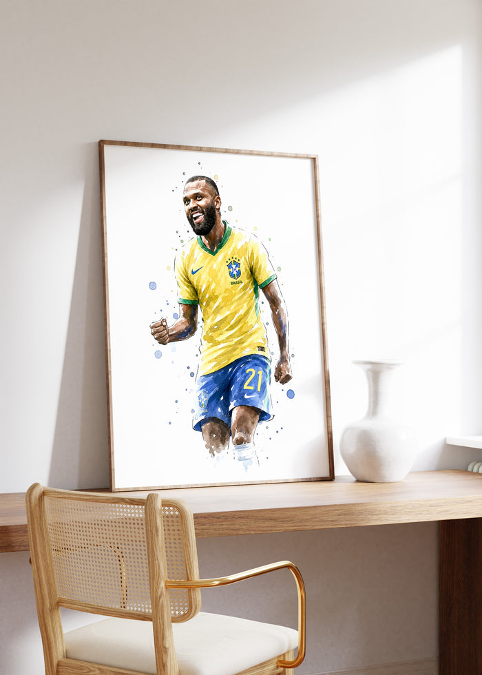 Brasilien Fussball Poster auf Baumwoll-Canvas