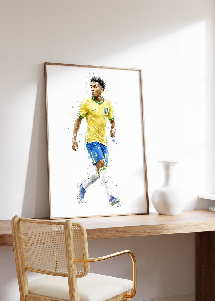 Brasilien Fußball Poster – Premium Baumwoll-Canvas