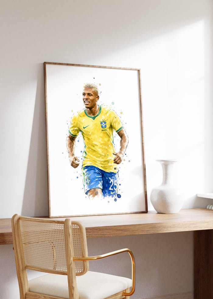 Exklusives Brasilien Fussball Poster aus Baumwolle