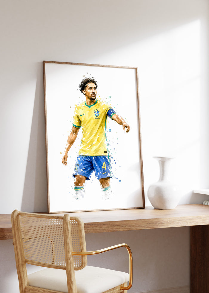 Brasil Fußball Poster auf Premium Baumwoll-Canvas