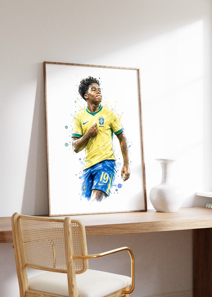 Brasilien Fussball Poster – Premium Baumwoll-Canvas