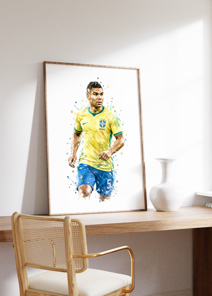 Brasilien Fussball Poster auf Premium Baumwolle