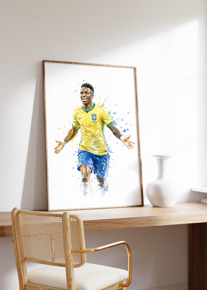 Brasilien Fussball Poster – Premium Baumwollkunst