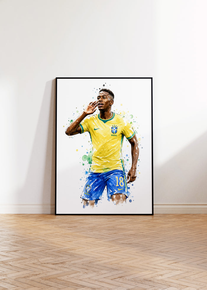 Brasilien Fußball Poster – Premium Baumwoll-Canvas