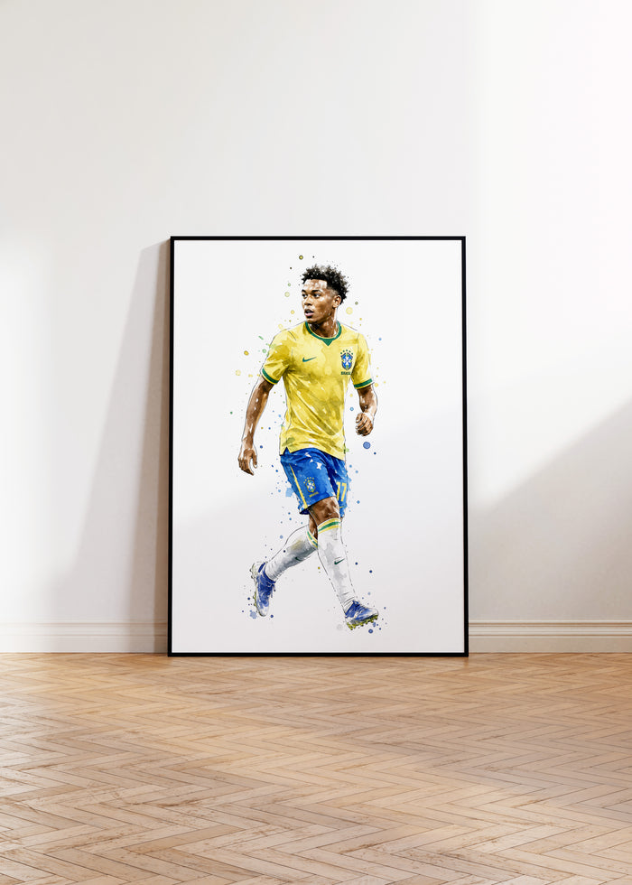 Brasilien Fußball Poster – Premium Baumwoll-Canvas