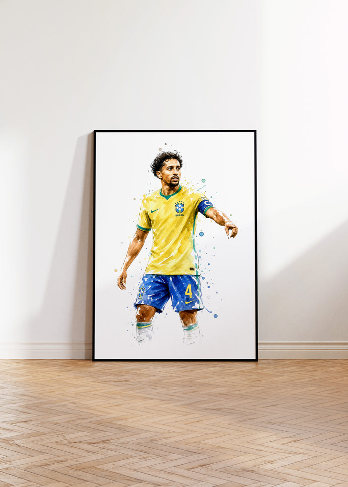 Brasil Fußball Poster auf Premium Baumwoll-Canvas
