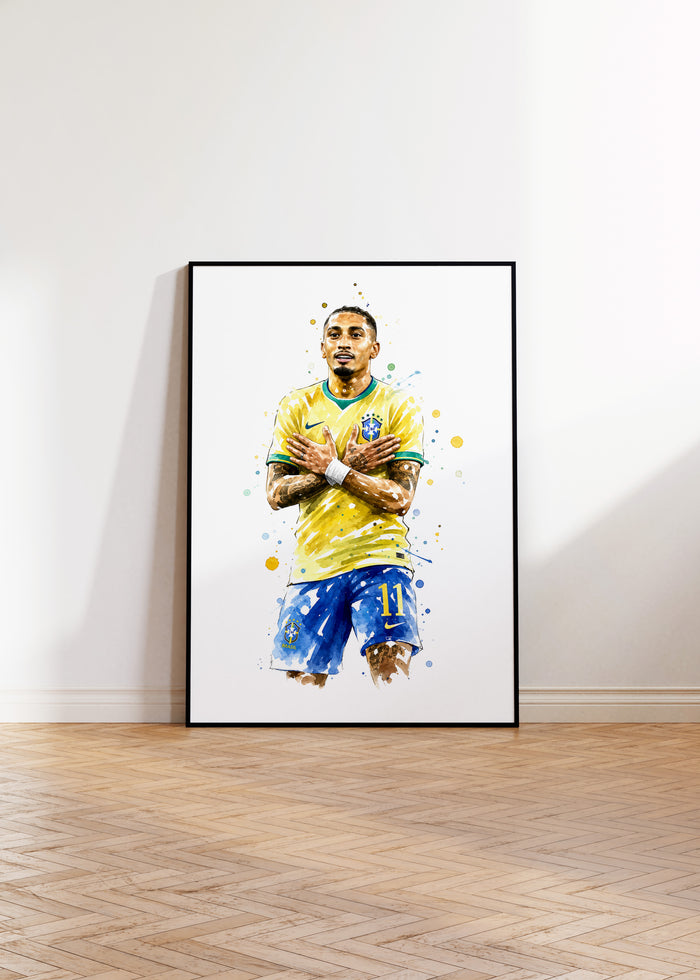 Brasilien Fußball Poster auf edlem Baumwoll-Canvas