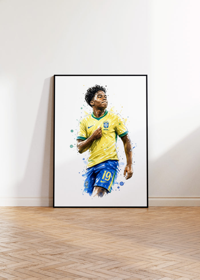 Brasilien Fussball Poster – Premium Baumwoll-Canvas
