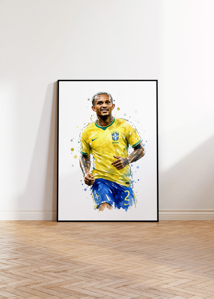 Brasilien Fussball Poster auf edlem Baumwoll-Canvas