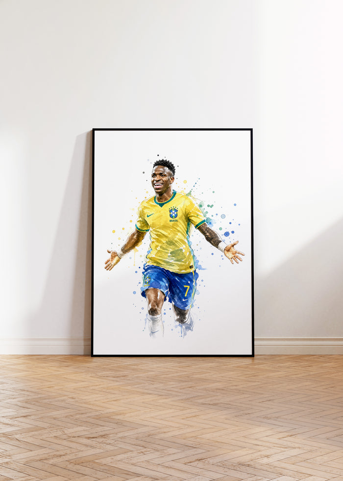 Brasilien Fussball Poster – Premium Baumwollkunst