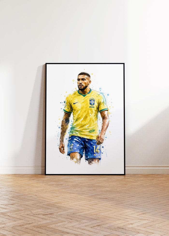 Brasilien Fußball Poster auf edlem Baumwoll-Canvas