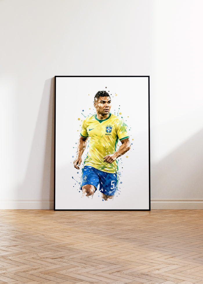 Brasilien Fussball Poster auf Premium Baumwolle