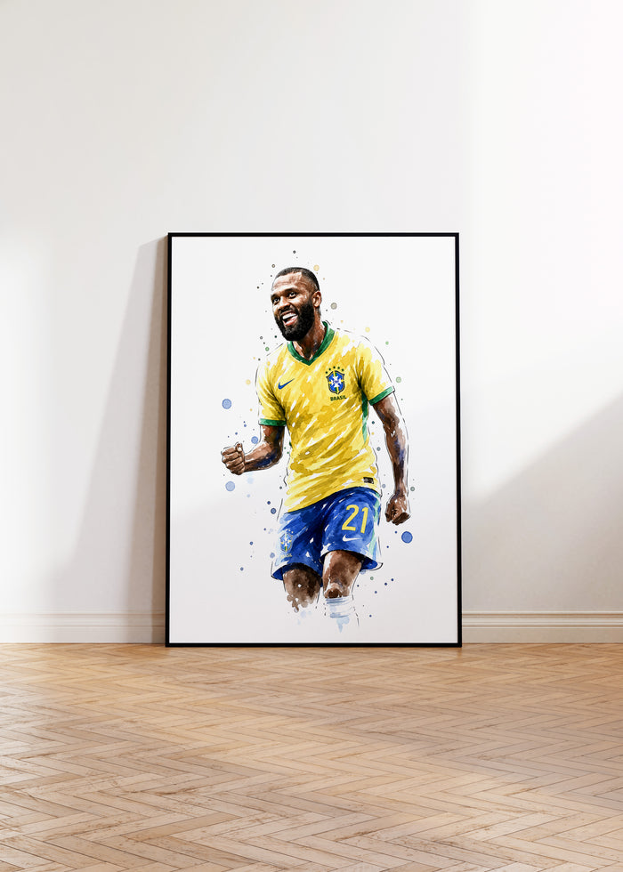 Brasilien Fussball Poster auf Baumwoll-Canvas