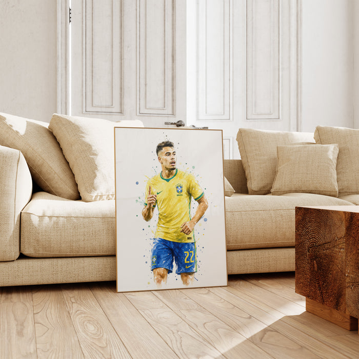 Brasilien Fußball Poster – Premium Baumwoll-Qualität