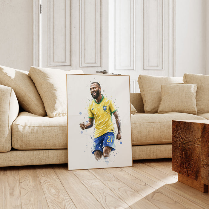Brasilien Fussball Poster auf Baumwoll-Canvas