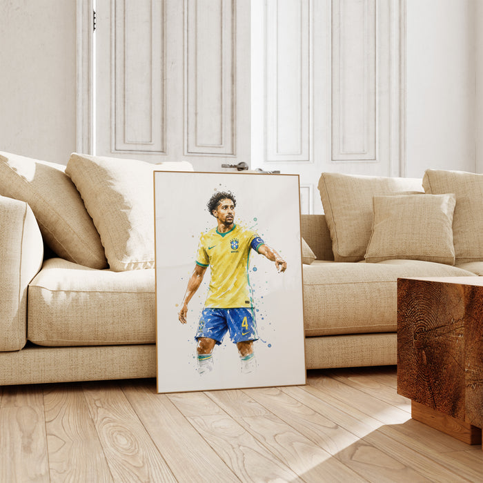 Brasil Fußball Poster auf Premium Baumwoll-Canvas
