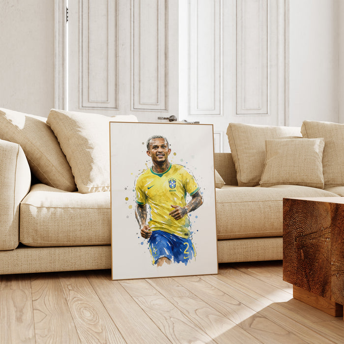 Brasilien Fussball Poster auf edlem Baumwoll-Canvas