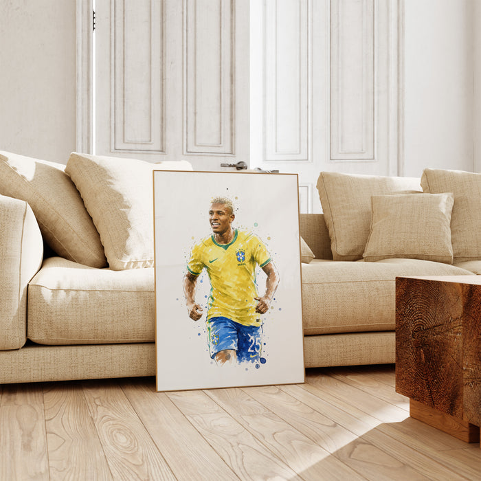 Exklusives Brasilien Fussball Poster aus Baumwolle