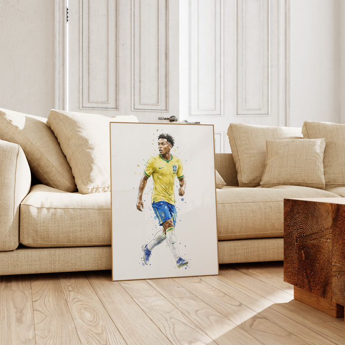 Brasilien Fußball Poster – Premium Baumwoll-Canvas