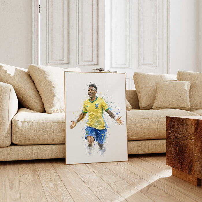 Brasilien Fussball Poster – Premium Baumwollkunst