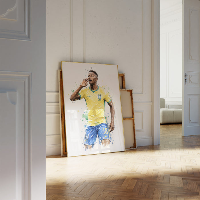 Brasilien Fußball Poster – Premium Baumwoll-Canvas