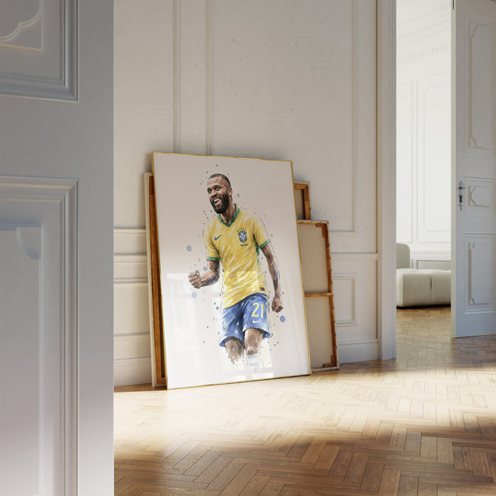 Brasilien Fussball Poster auf Baumwoll-Canvas