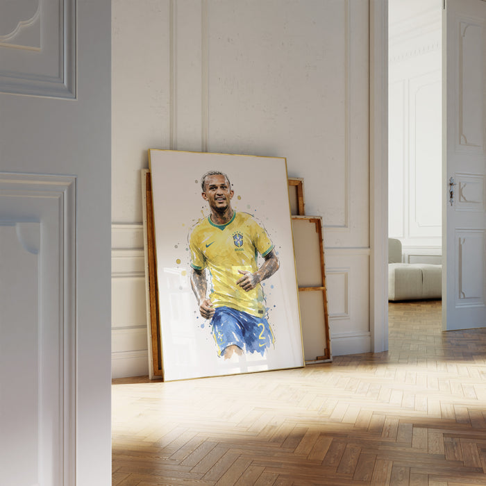 Brasilien Fussball Poster auf edlem Baumwoll-Canvas