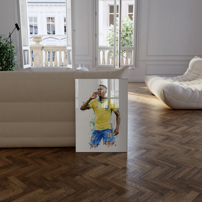 Brasilien Fußball Poster – Premium Baumwoll-Canvas