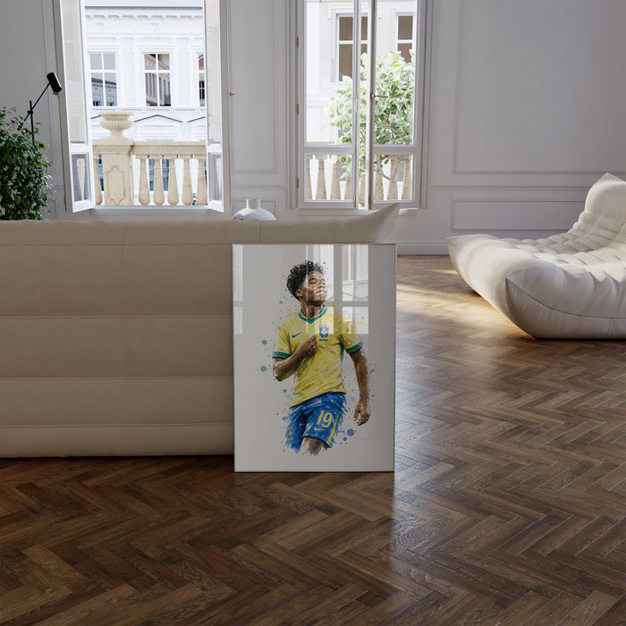 Brasilien Fussball Poster – Premium Baumwoll-Canvas