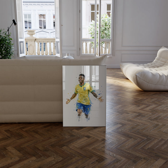 Brasilien Fussball Poster – Premium Baumwollkunst