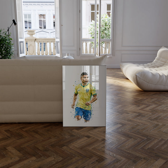 Brasilien Fussball Poster auf Premium Baumwolle