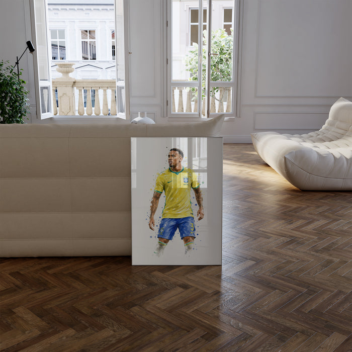 Brasilien Fussball Poster auf edlem Baumwoll-Canvas