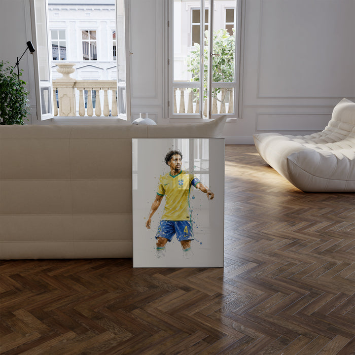 Brasil Fußball Poster auf Premium Baumwoll-Canvas