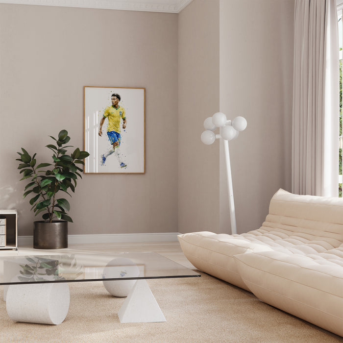 Brasilien Fußball Poster – Premium Baumwoll-Canvas
