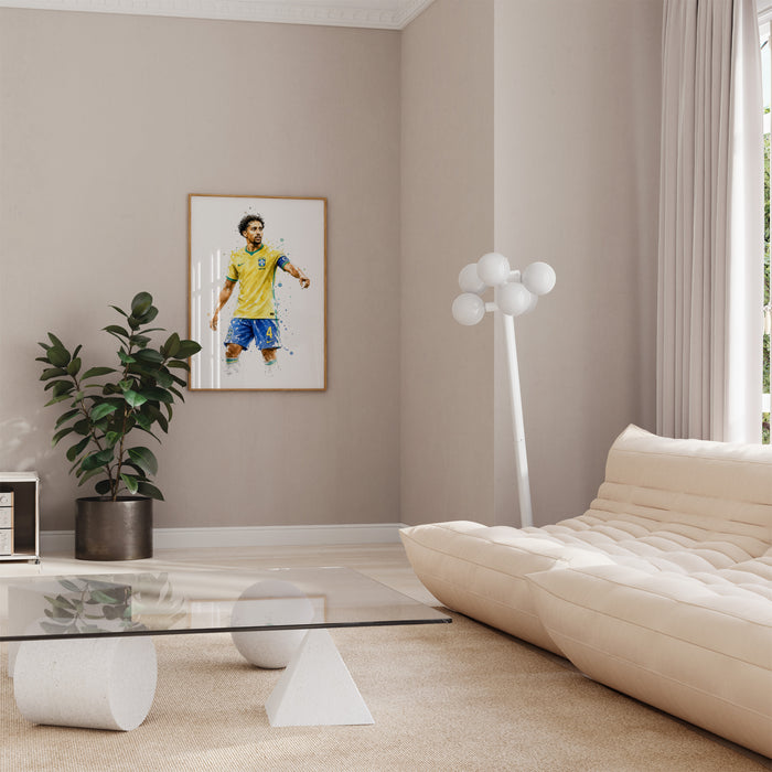 Brasil Fußball Poster auf Premium Baumwoll-Canvas
