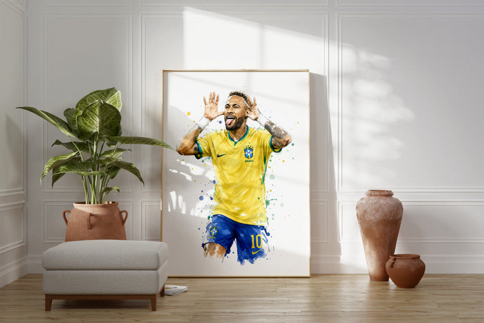 Brasilien Fußball Poster auf Premium Baumwolle
