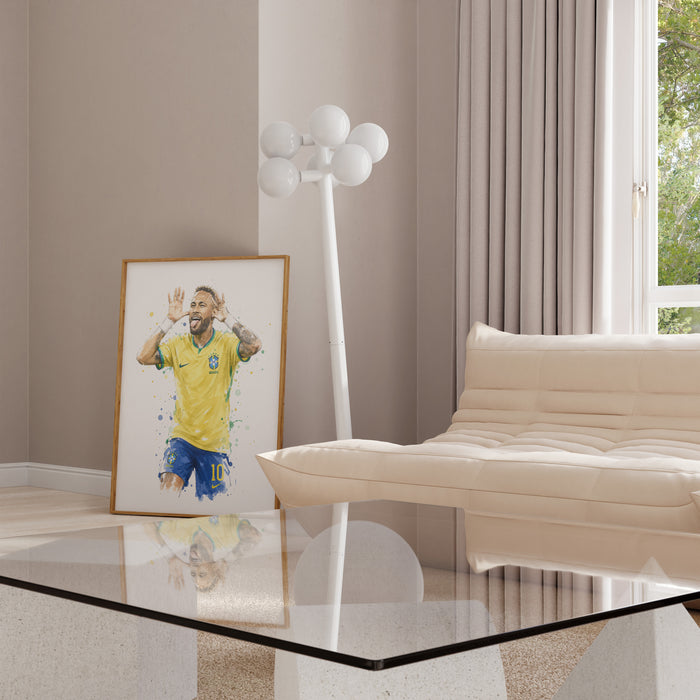 Brasilien Fußball Poster auf Premium Baumwolle