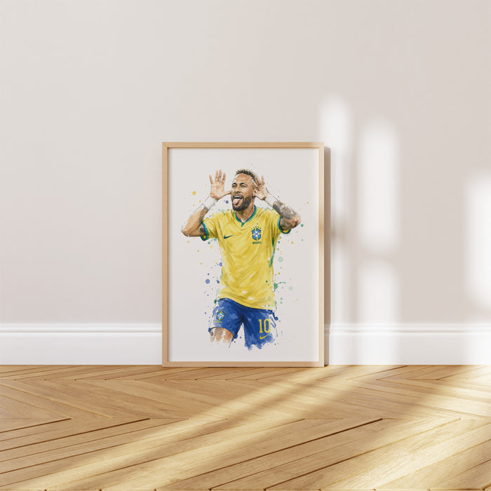 Brasilien Fußball Poster auf Premium Baumwolle