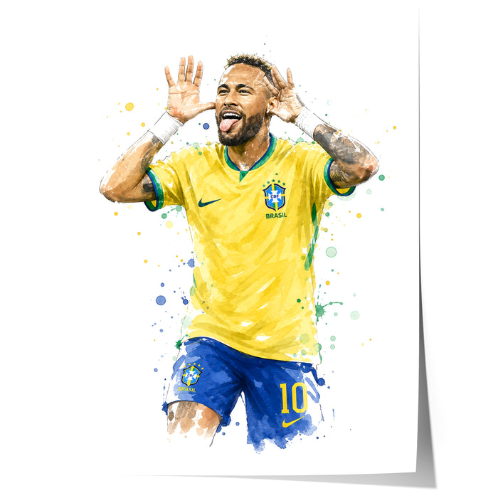 Brasilien Fußball Poster auf Premium Baumwolle