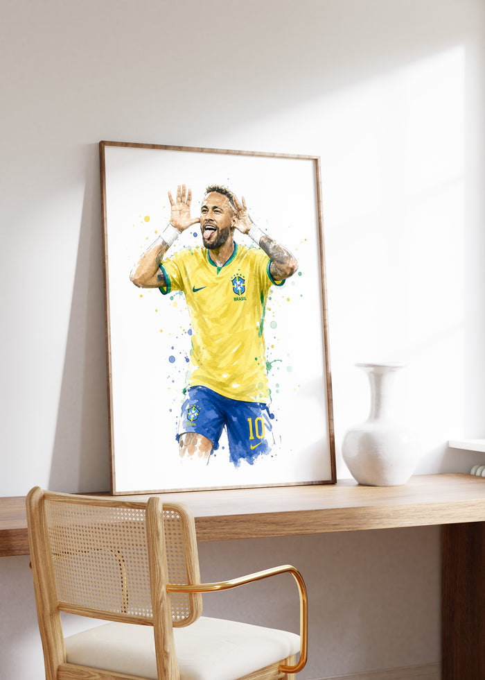 Brasilien Fußball Poster auf Premium Baumwolle