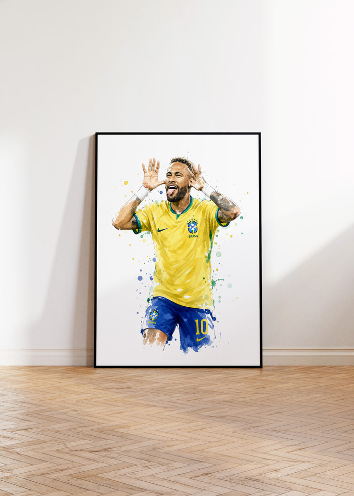 Brasilien Fußball Poster auf Premium Baumwolle