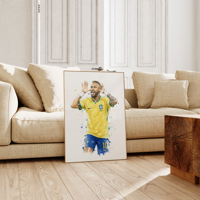 Brasilien Fußball Poster auf Premium Baumwolle
