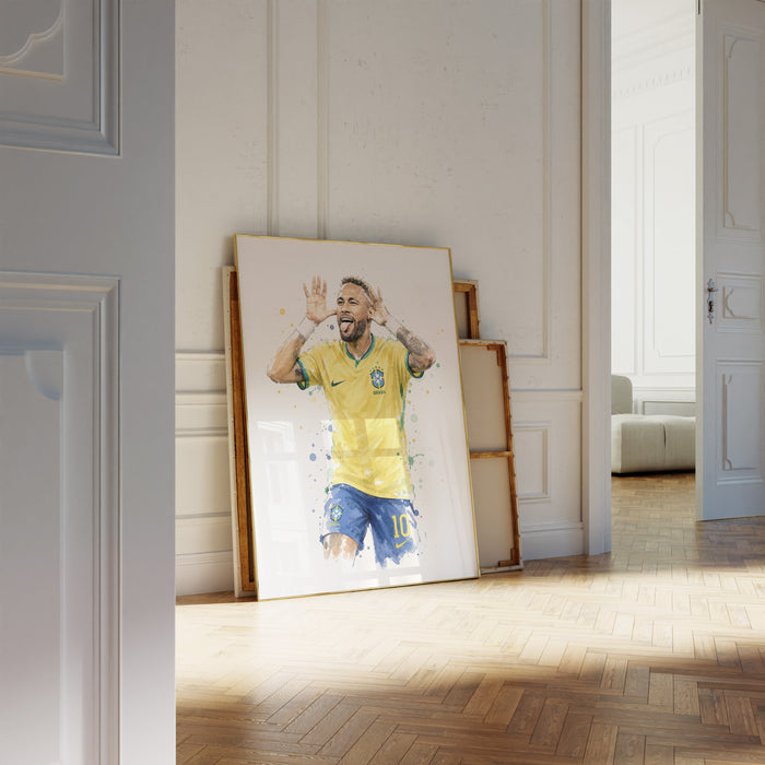 Brasilien Fußball Poster auf Premium Baumwolle