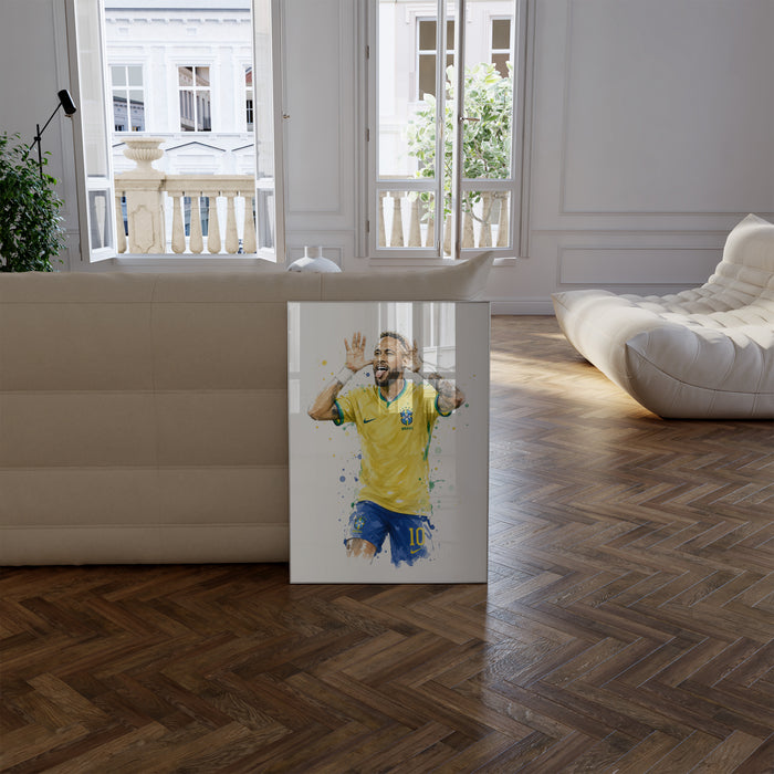 Brasilien Fußball Poster auf Premium Baumwolle