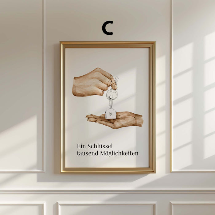 Personalisierter Schlüssel Poster – Premium Baumwolle
